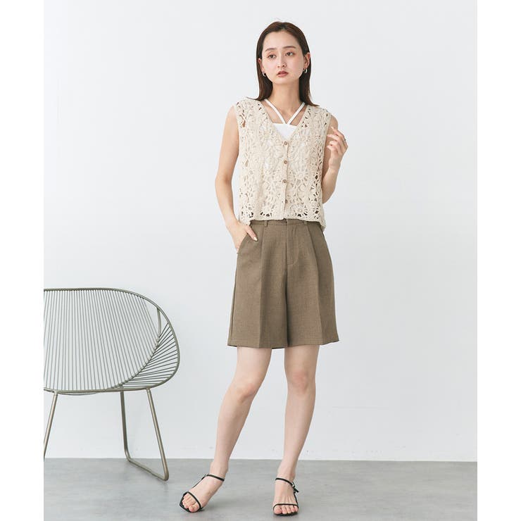 クロシェ編みVネックベスト | ad thie | 詳細画像11 