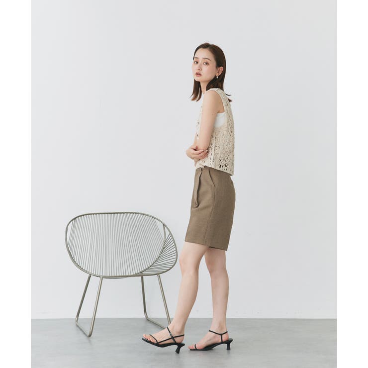 クロシェ編みVネックベスト | ad thie | 詳細画像12 