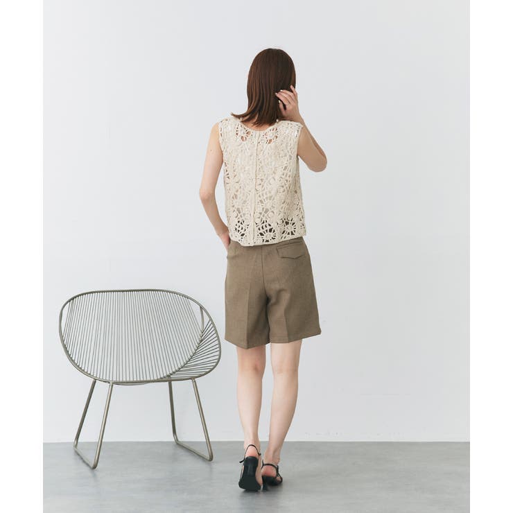 クロシェ編みVネックベスト | ad thie | 詳細画像13 