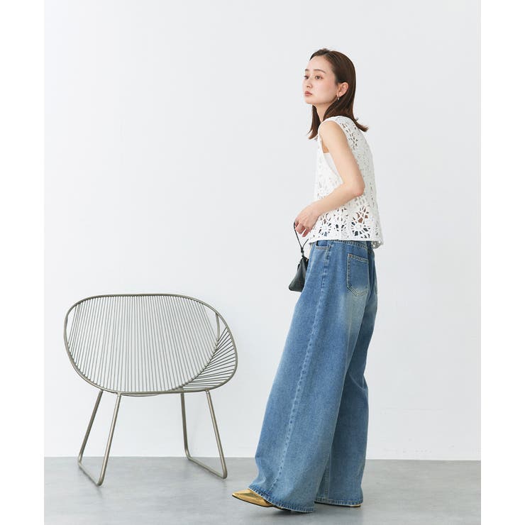 クロシェ編みVネックベスト | ad thie | 詳細画像3 