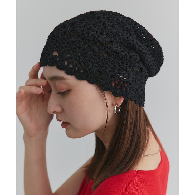 ブラック | クロシェビーニーハット | ad thie