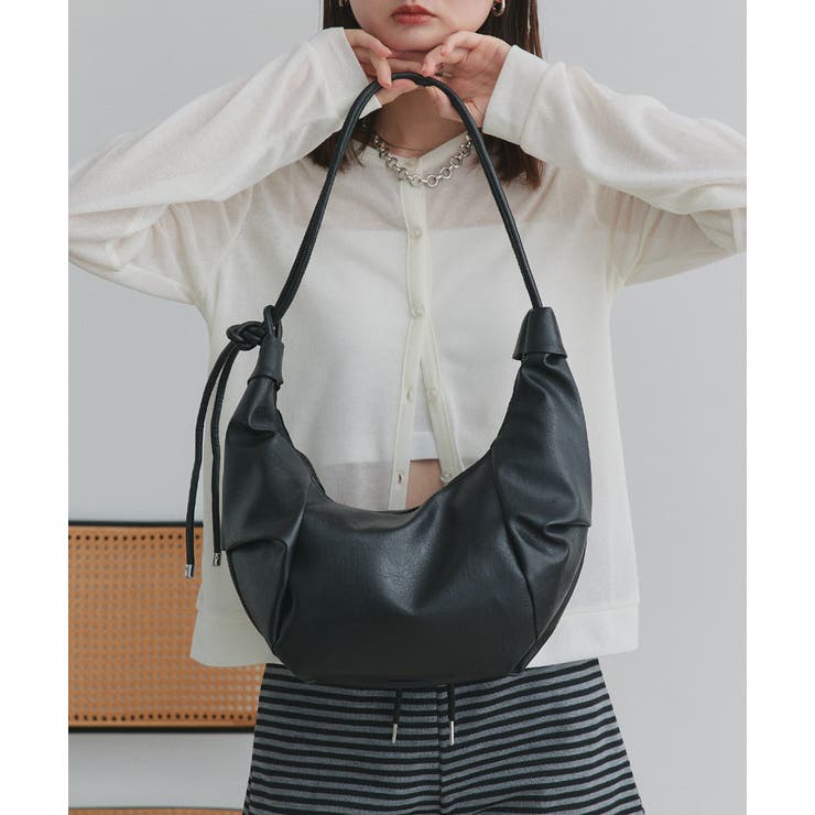 ブラック | クロワッサンショルダーバッグ | ad thie