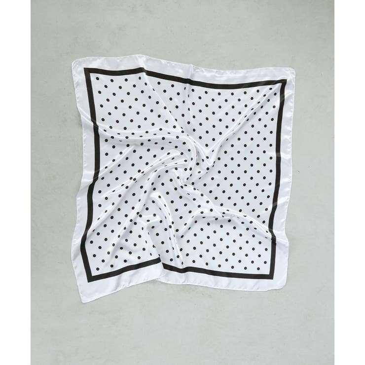 オフホワイト | 大判ドットスカーフ | ad thie
