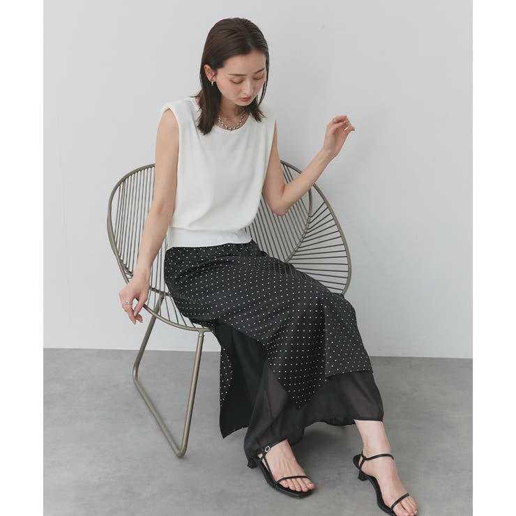 ポルカドットレイヤードナロースカート | ad thie | 詳細画像13 