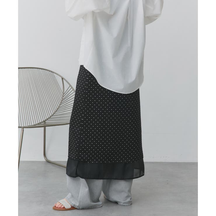 ポルカドットレイヤードナロースカート | ad thie | 詳細画像17 