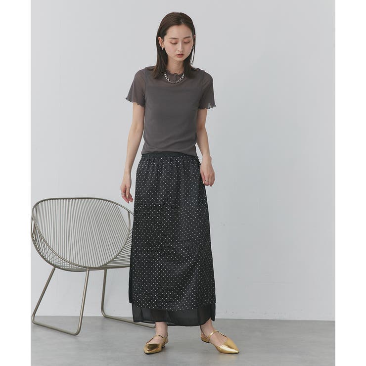 ポルカドットレイヤードナロースカート | ad thie | 詳細画像18 