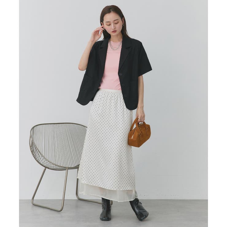 ポルカドットレイヤードナロースカート | ad thie | 詳細画像20 