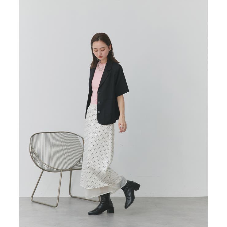 ポルカドットレイヤードナロースカート | ad thie | 詳細画像24 