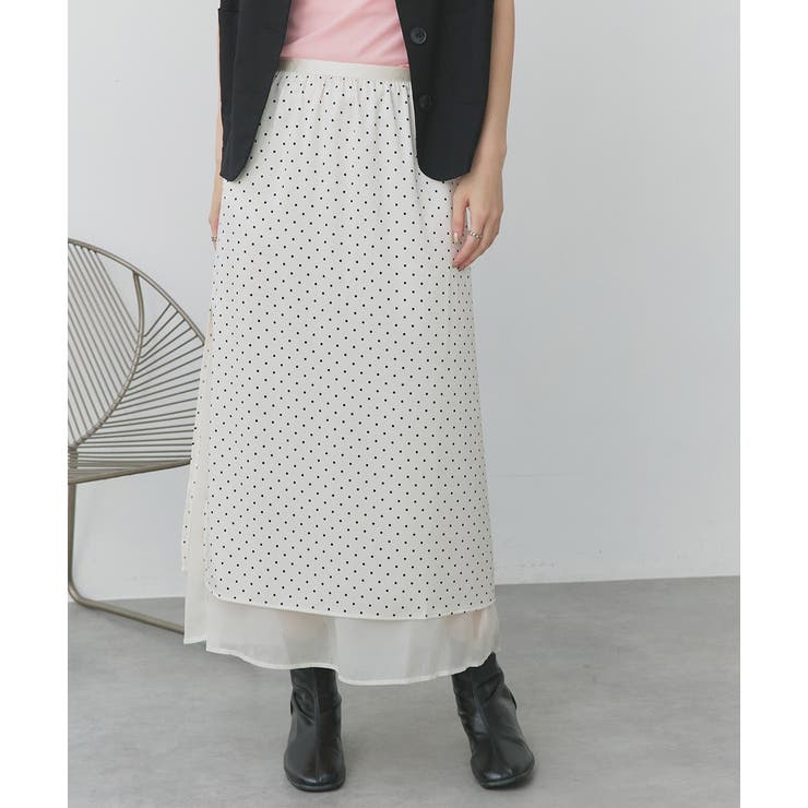 ポルカドットレイヤードナロースカート | ad thie | 詳細画像25 