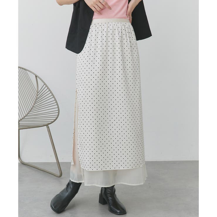 ポルカドットレイヤードナロースカート | ad thie | 詳細画像26 