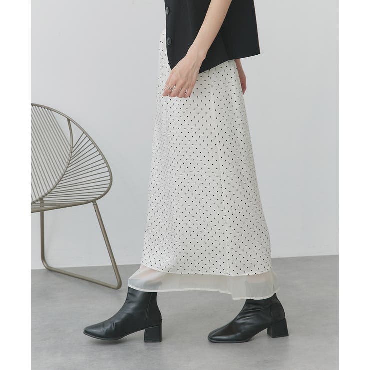 ポルカドットレイヤードナロースカート | ad thie | 詳細画像27 