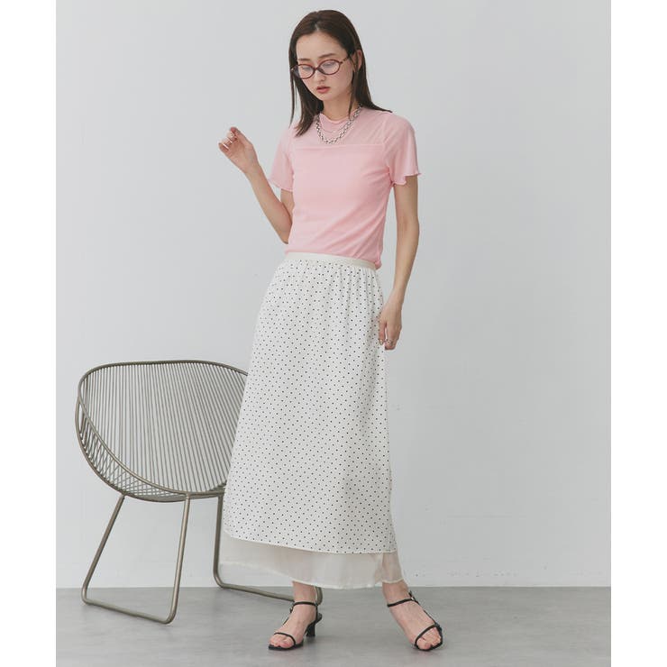 ポルカドットレイヤードナロースカート | ad thie | 詳細画像28 