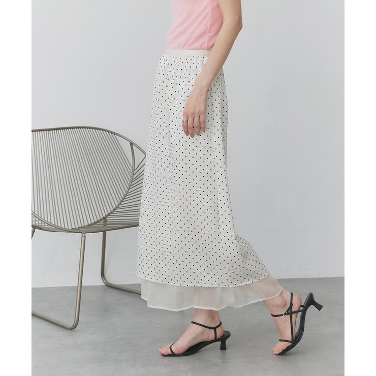 ポルカドットレイヤードナロースカート | ad thie | 詳細画像30 