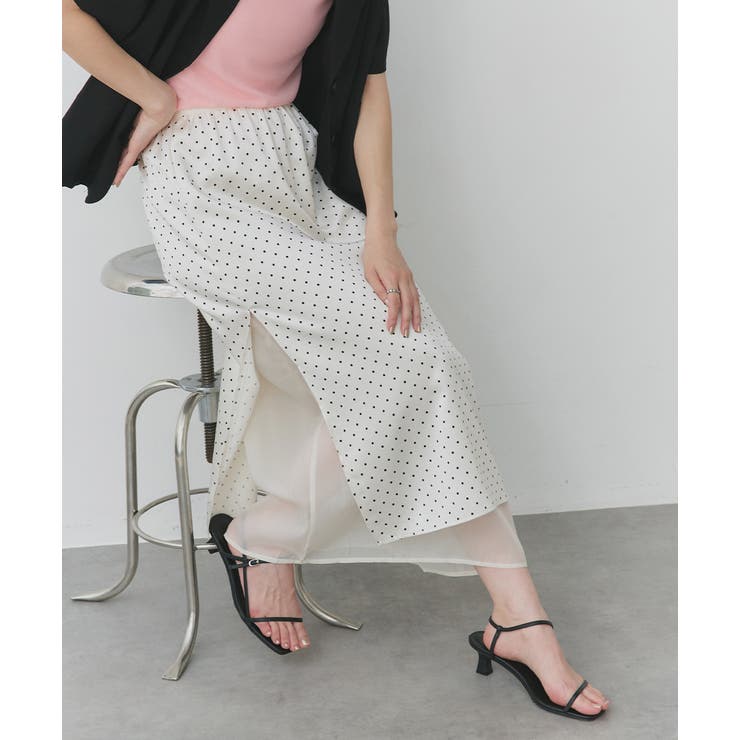 ポルカドットレイヤードナロースカート | ad thie | 詳細画像33 