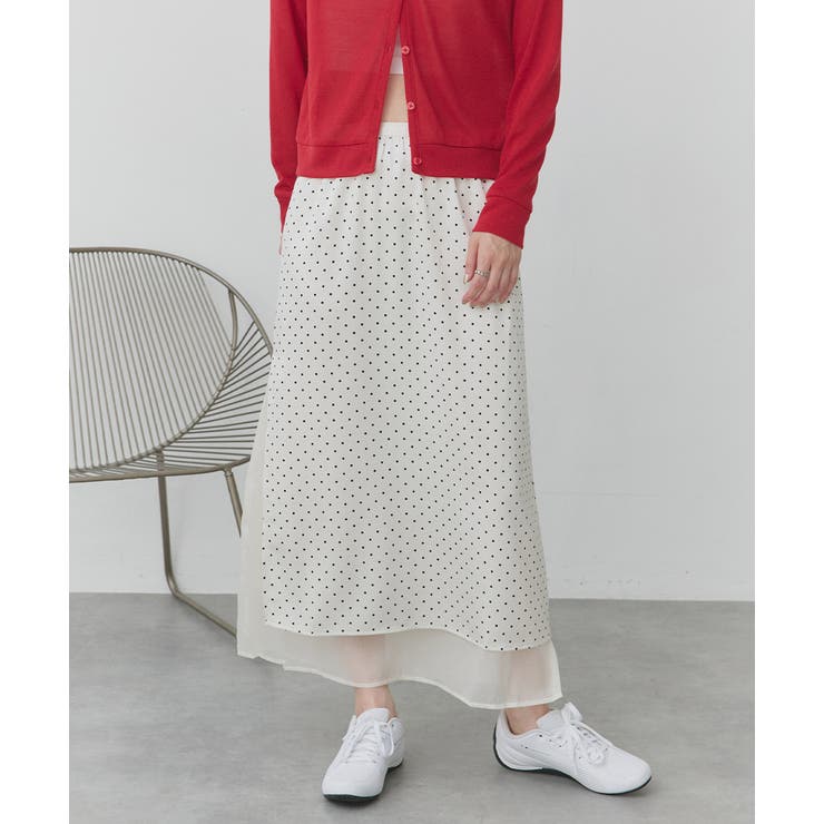 ポルカドットレイヤードナロースカート | ad thie | 詳細画像36 