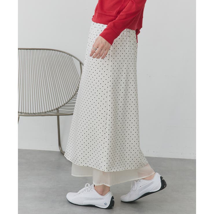 ポルカドットレイヤードナロースカート | ad thie | 詳細画像37 