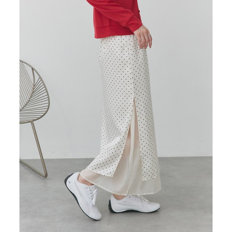 ポルカドットレイヤードナロースカート | ad thie | 詳細画像39 