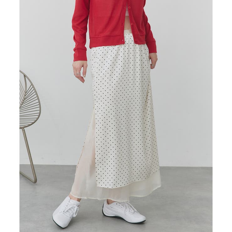 ポルカドットレイヤードナロースカート | ad thie | 詳細画像40 
