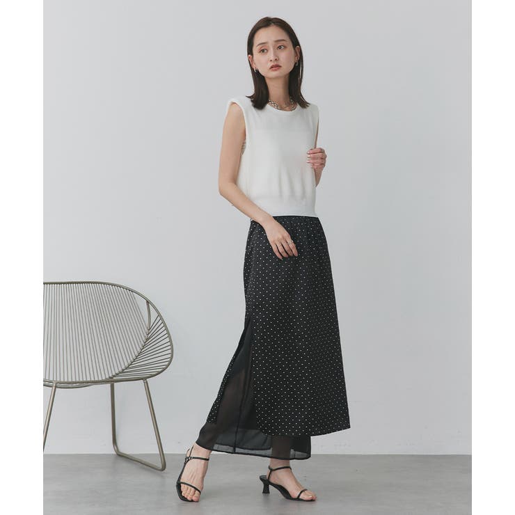 ポルカドットレイヤードナロースカート | ad thie | 詳細画像5 