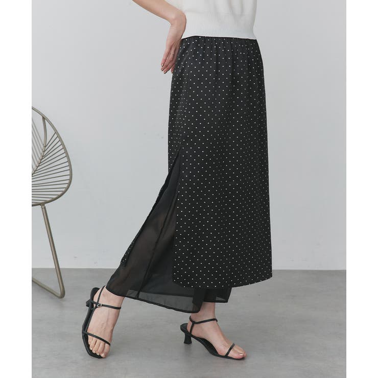 ポルカドットレイヤードナロースカート | ad thie | 詳細画像9 