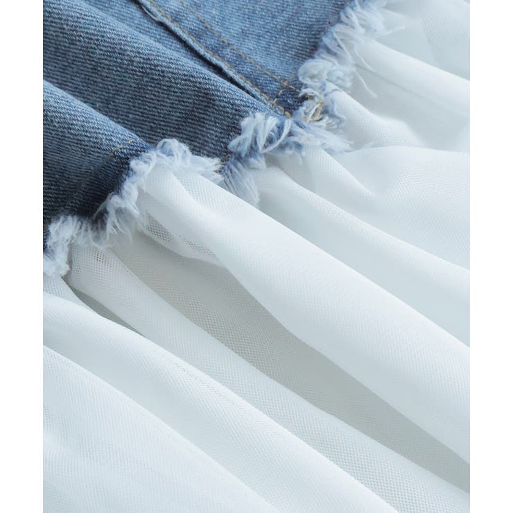 チュールドッキングデニムミニスカート | ad thie | 詳細画像30 