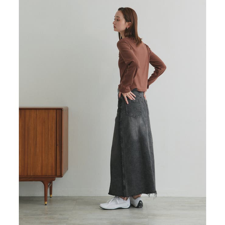 カットオフデニムロングスカート | ad thie | 詳細画像10 