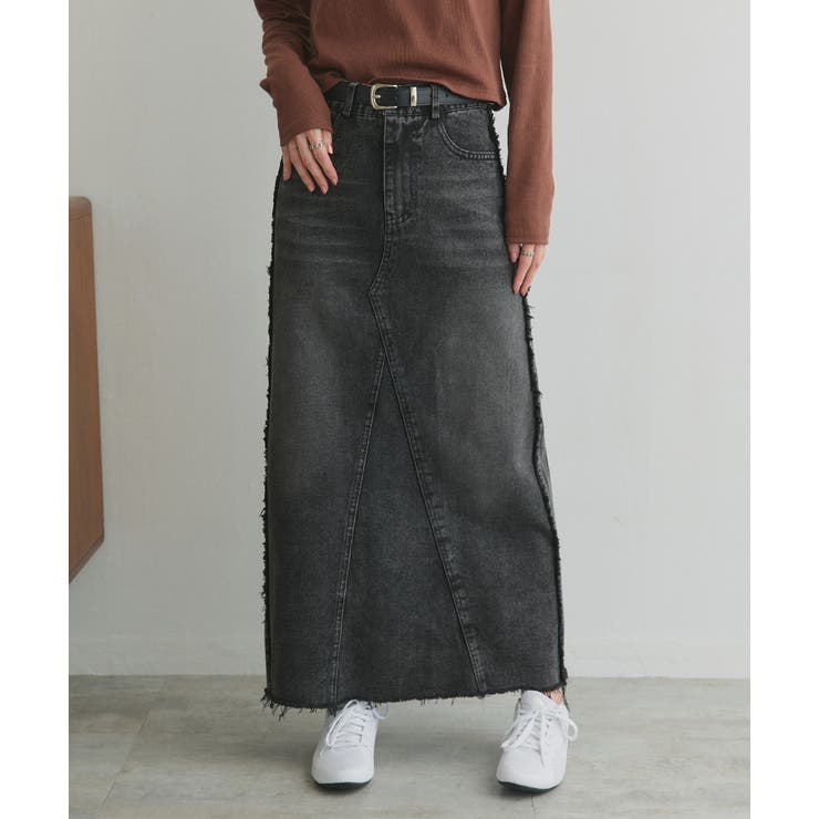 カットオフデニムロングスカート | ad thie | 詳細画像12 