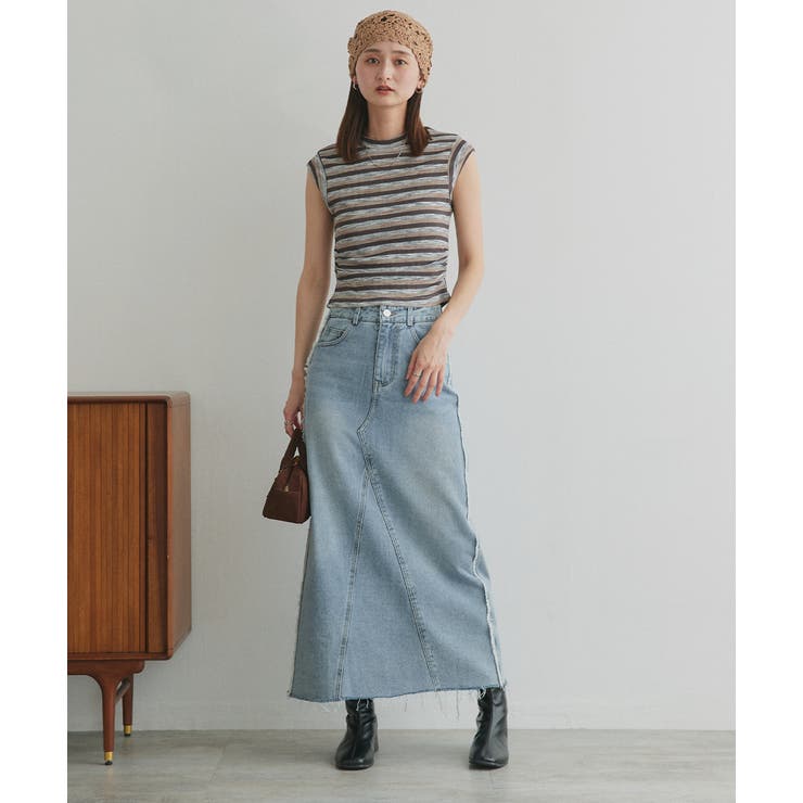 カットオフデニムロングスカート | ad thie | 詳細画像19 