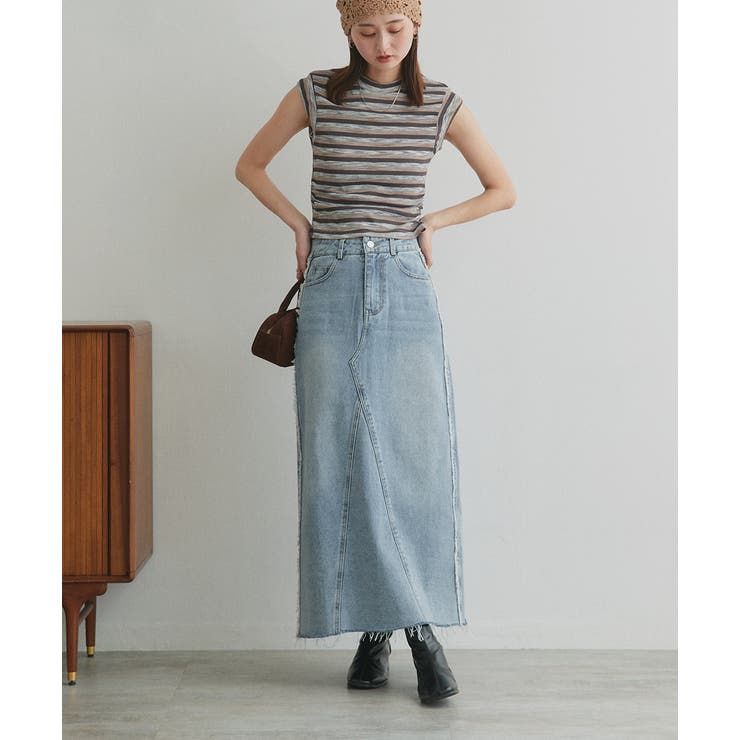 カットオフデニムロングスカート | ad thie | 詳細画像20 