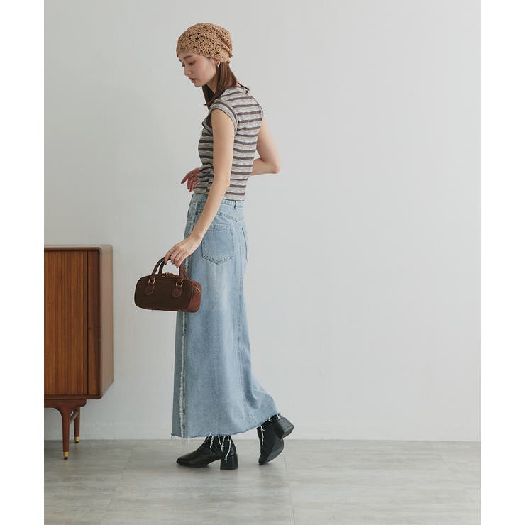 カットオフデニムロングスカート | ad thie | 詳細画像21 