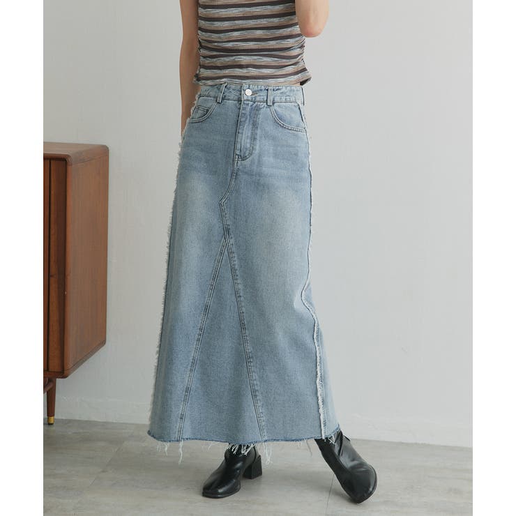 カットオフデニムロングスカート | ad thie | 詳細画像23 