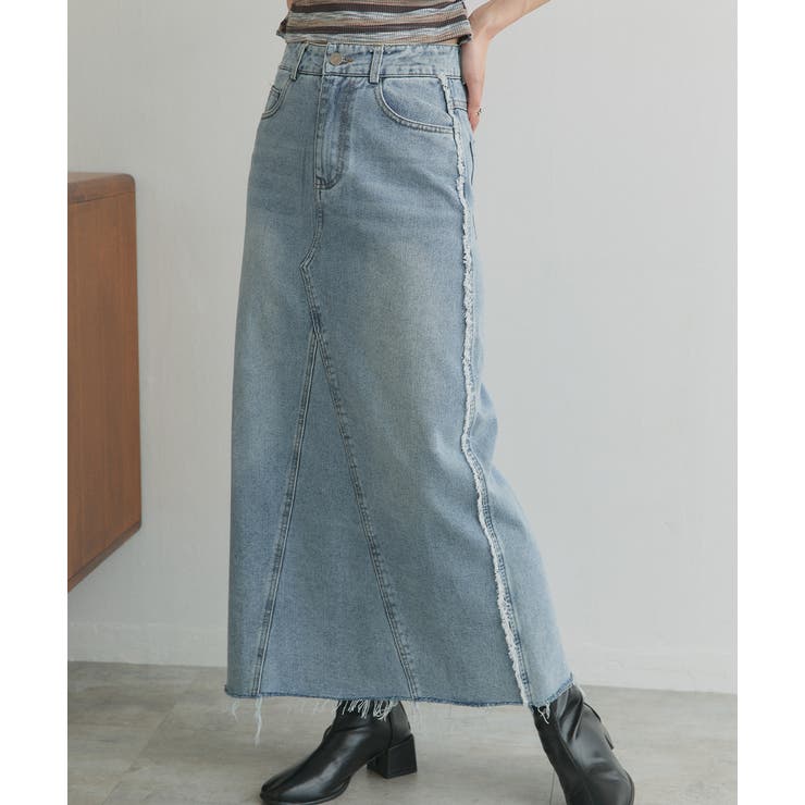 カットオフデニムロングスカート | ad thie | 詳細画像24 