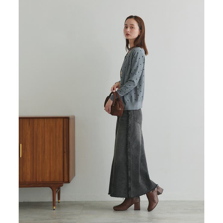 カットオフデニムロングスカート | ad thie | 詳細画像3 