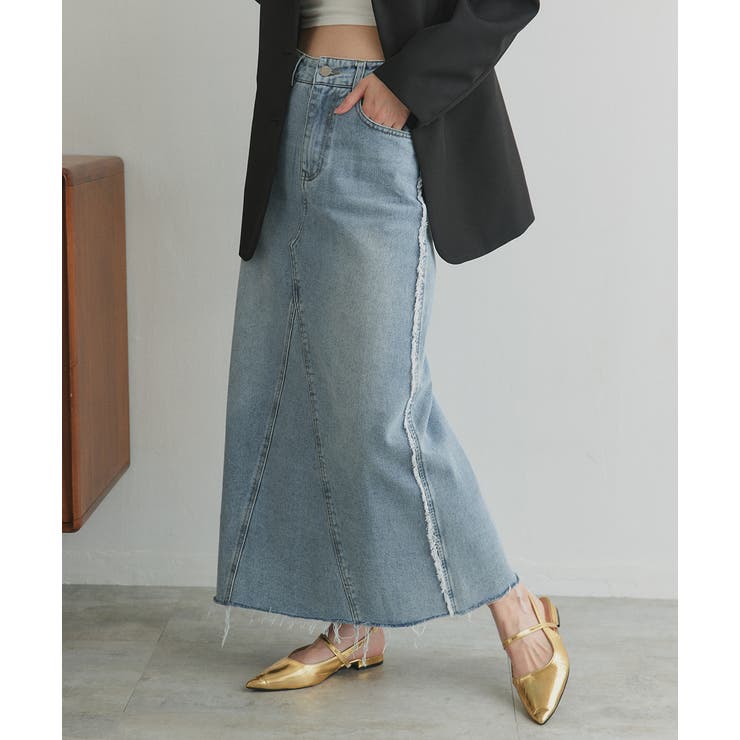 カットオフデニムロングスカート | ad thie | 詳細画像31 