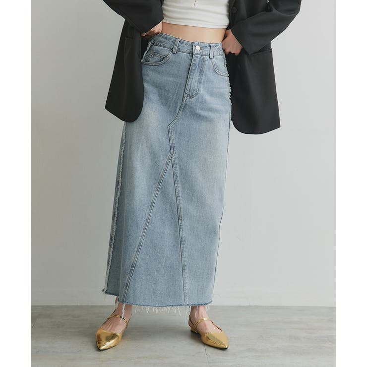 カットオフデニムロングスカート | ad thie | 詳細画像32 