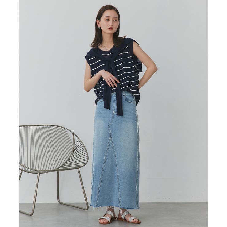 カットオフデニムロングスカート | ad thie | 詳細画像39 