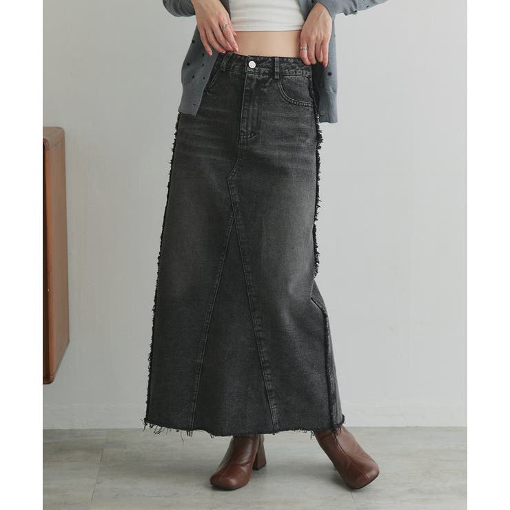 カットオフデニムロングスカート | ad thie | 詳細画像5 