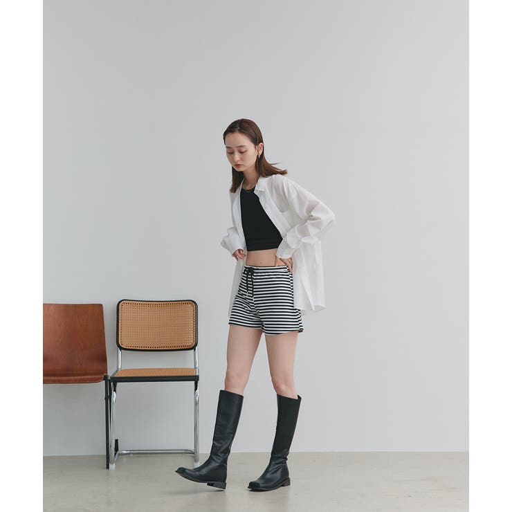 リラックスボーダーショートパンツ | ad thie | 詳細画像23 