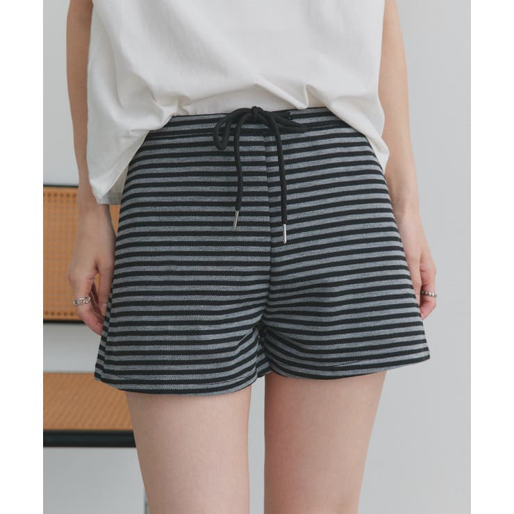 リラックスボーダーショートパンツ | ad thie | 詳細画像6 