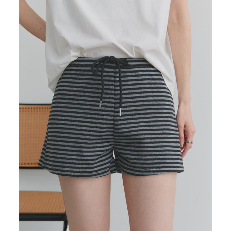 グレー | リラックスボーダーショートパンツ | ad thie