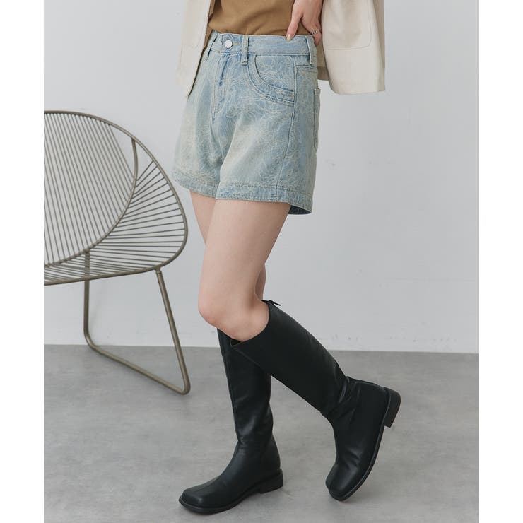 フラワー刺繍デニムショートパンツ | ad thie | 詳細画像11 