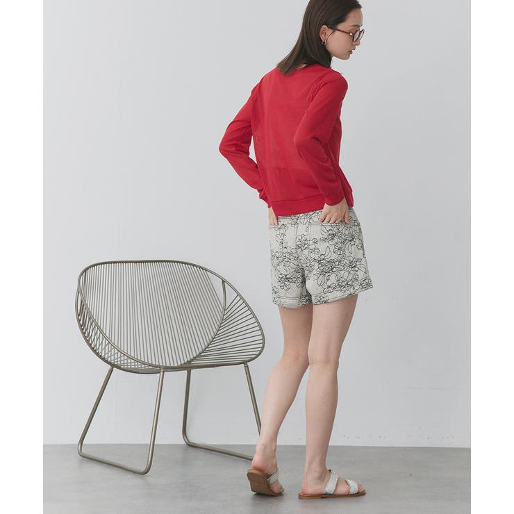 フラワー刺繍デニムショートパンツ | ad thie | 詳細画像15 