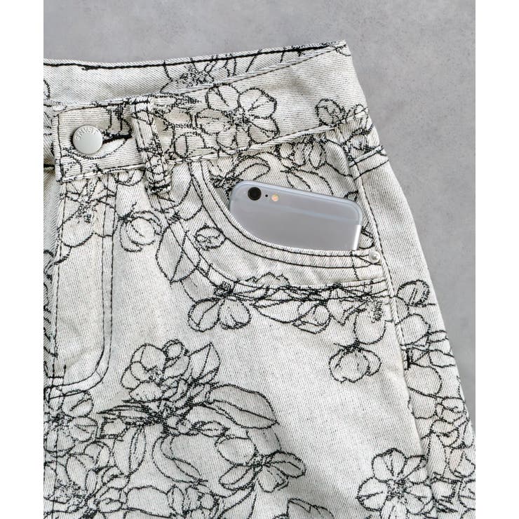 フラワー刺繍デニムショートパンツ | ad thie | 詳細画像29 
