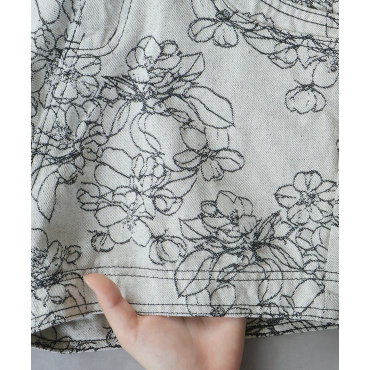 フラワー刺繍デニムショートパンツ | ad thie | 詳細画像32 