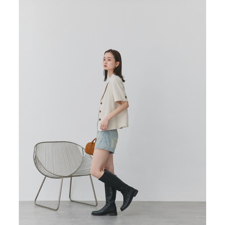 フラワー刺繍デニムショートパンツ | ad thie | 詳細画像8 