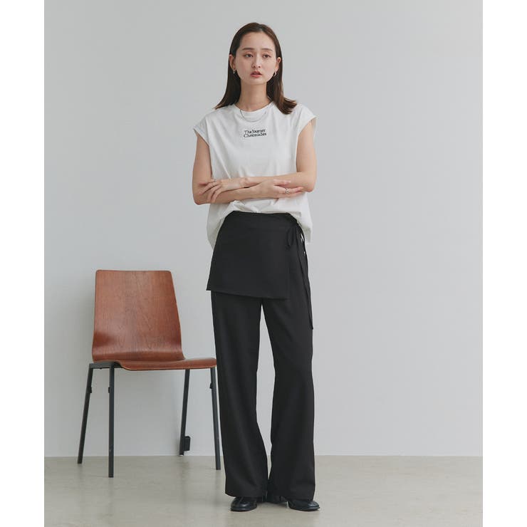 サイドリボンスカートレイヤードパンツ | ad thie | 詳細画像2 