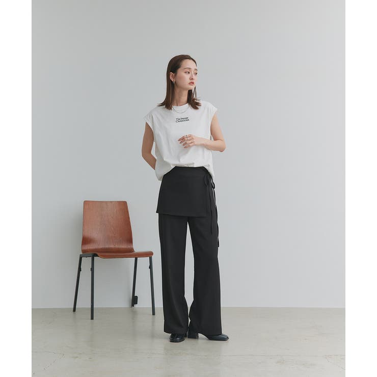 サイドリボンスカートレイヤードパンツ | ad thie | 詳細画像4 