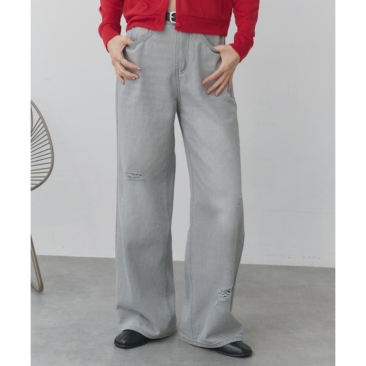 ライトカラーダメージデニムパンツ | ad thie | 詳細画像11 