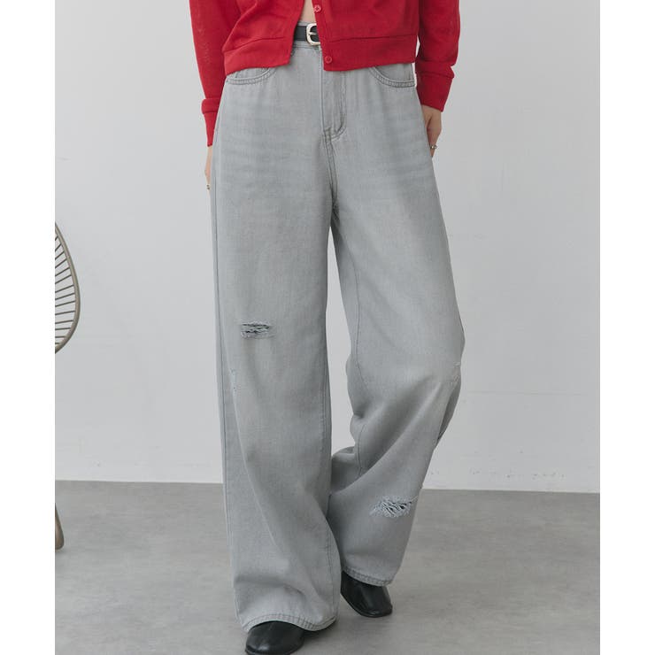 ライトカラーダメージデニムパンツ | ad thie | 詳細画像12 