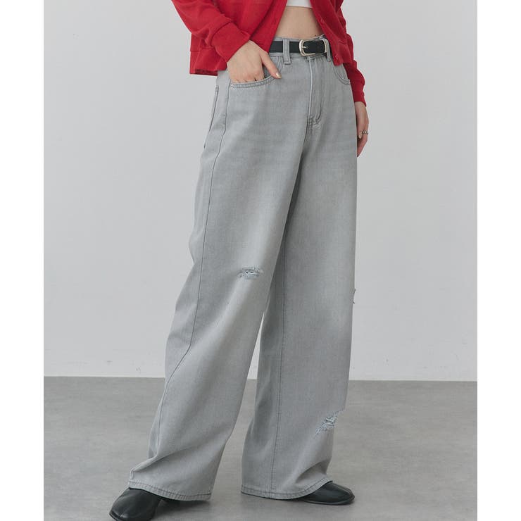 ライトカラーダメージデニムパンツ | ad thie | 詳細画像15 